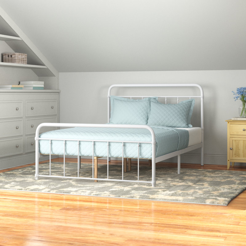 Lit plateforme Aldiana, Blanc, Double