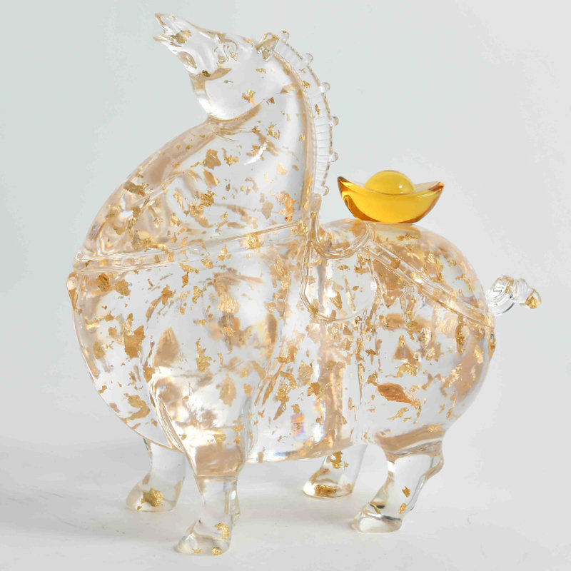 Sculpture cheval doré