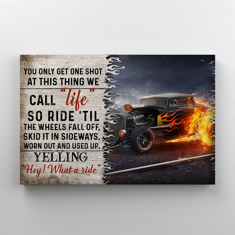 «A Car On Fire», impression sur toile tendue, H 24 po x l 36 po x P 2 po