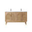 Meuble-lavabo en contreplaqué de chêne naturel avec plateau en quartz 60 po Emir-98877261