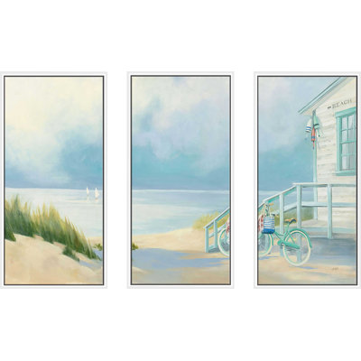 " Morning Ride To The Beach " by Julia Purinton 3 - Pieces Painting Print
