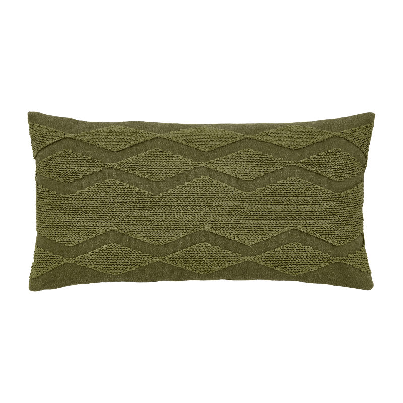 Cotton Green Rectangular Lumbar Cushion