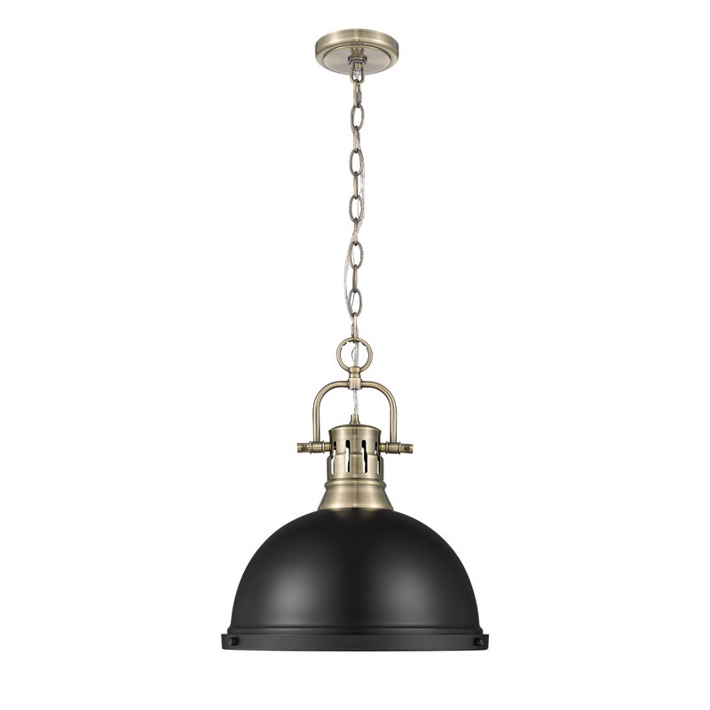 Alethia 1 - Light Pendant, Aged Brass, Matte Black