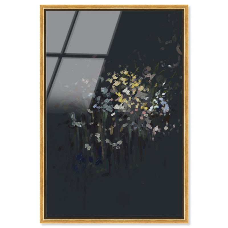 Midnight Flowers Print by Oliver Gal, 17"H x 25"W, Gold Floater Frame