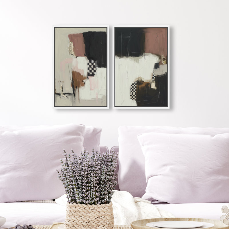 Longing Set Set by Oliver Gal, 11"H x 16"W, White Floater Frame