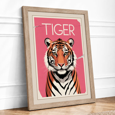 Tiger Head Icon Modern - Framed Print