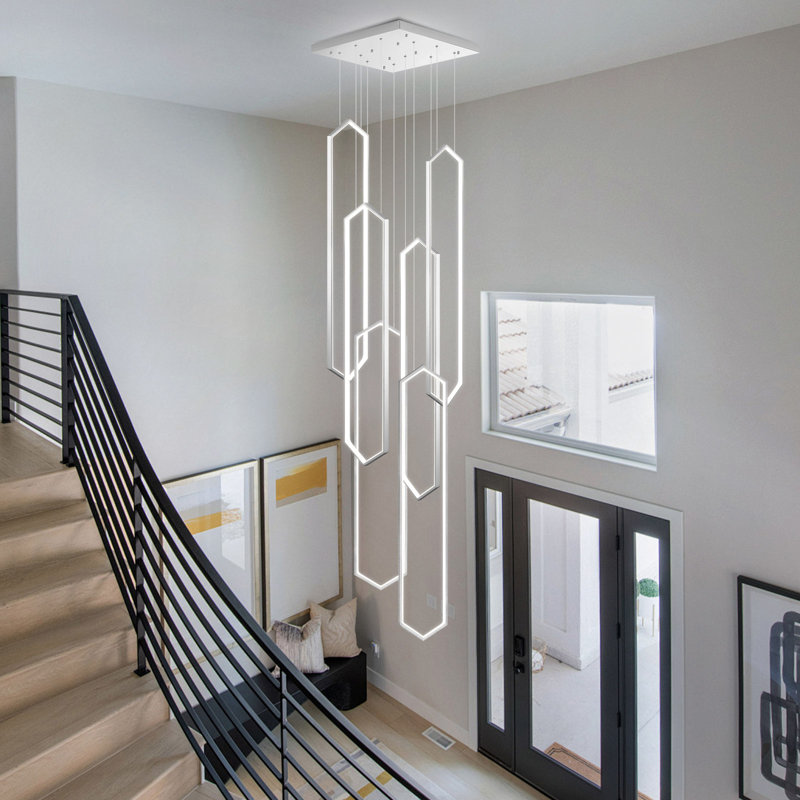 Lustre linéaire à intensité variable 6 lumières Glam, 12960 lumens, H 138 po x l 23,6 po x P 23,6 po, 162 W