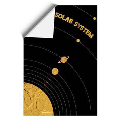 The Solar System in Gold - Frameless Print