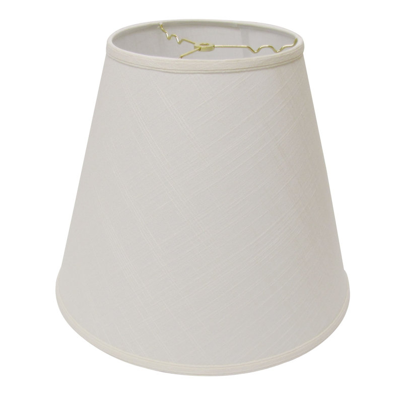 White Deep Empire Linen Lampshade with Traditional Flair