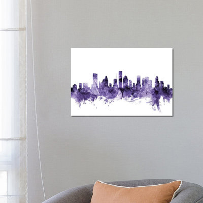 Houston, Texas Skyline by Michael Tompsett - 1 Piece Wrapped Canvas Painting