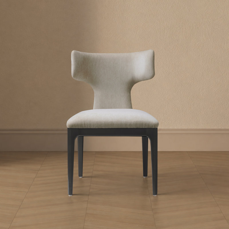 Chaise d'appoint de salle à manger en bois de hêtre Eloria, Taupe