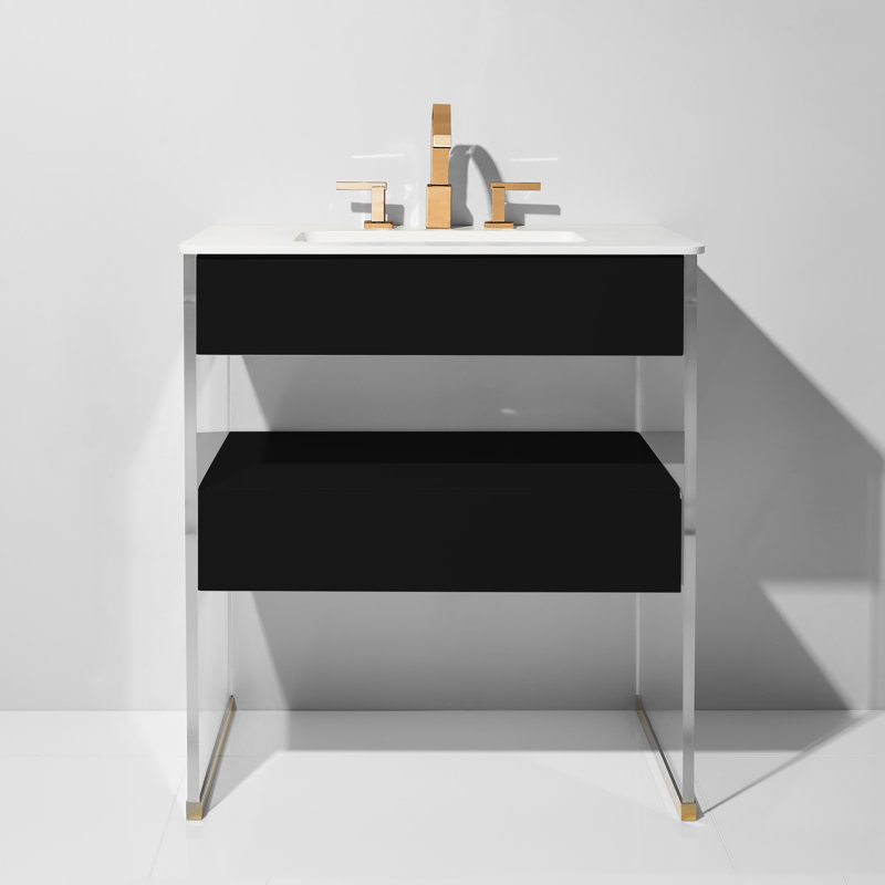 Ensemble de meuble-lavabo simple 36 po Mikiah, Noir