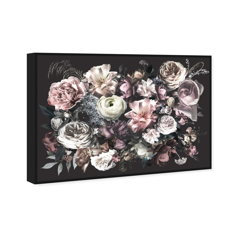 Elizabeth Elizabeth Flowers - Impression sur toile, Toile avec cadre noir, H 24 po x l 36 po
