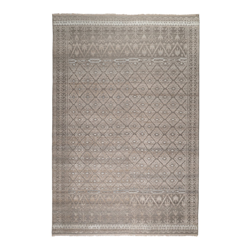 Burrton Hand Knotted Geometric Indoor Rug, Rectangle 2' x 3'