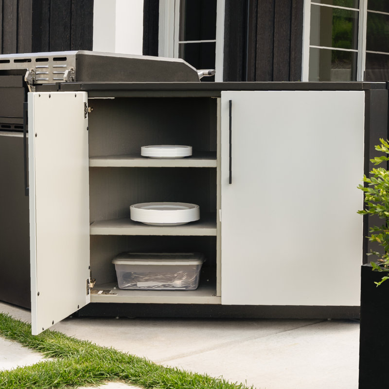 Blackstone Outdoor Kitchen Corner Cabinet with Double Doors and Interior Shelving