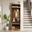 Hall Tree 23.6'' Wide with Bench, Shoe Storage And LED Light Strip