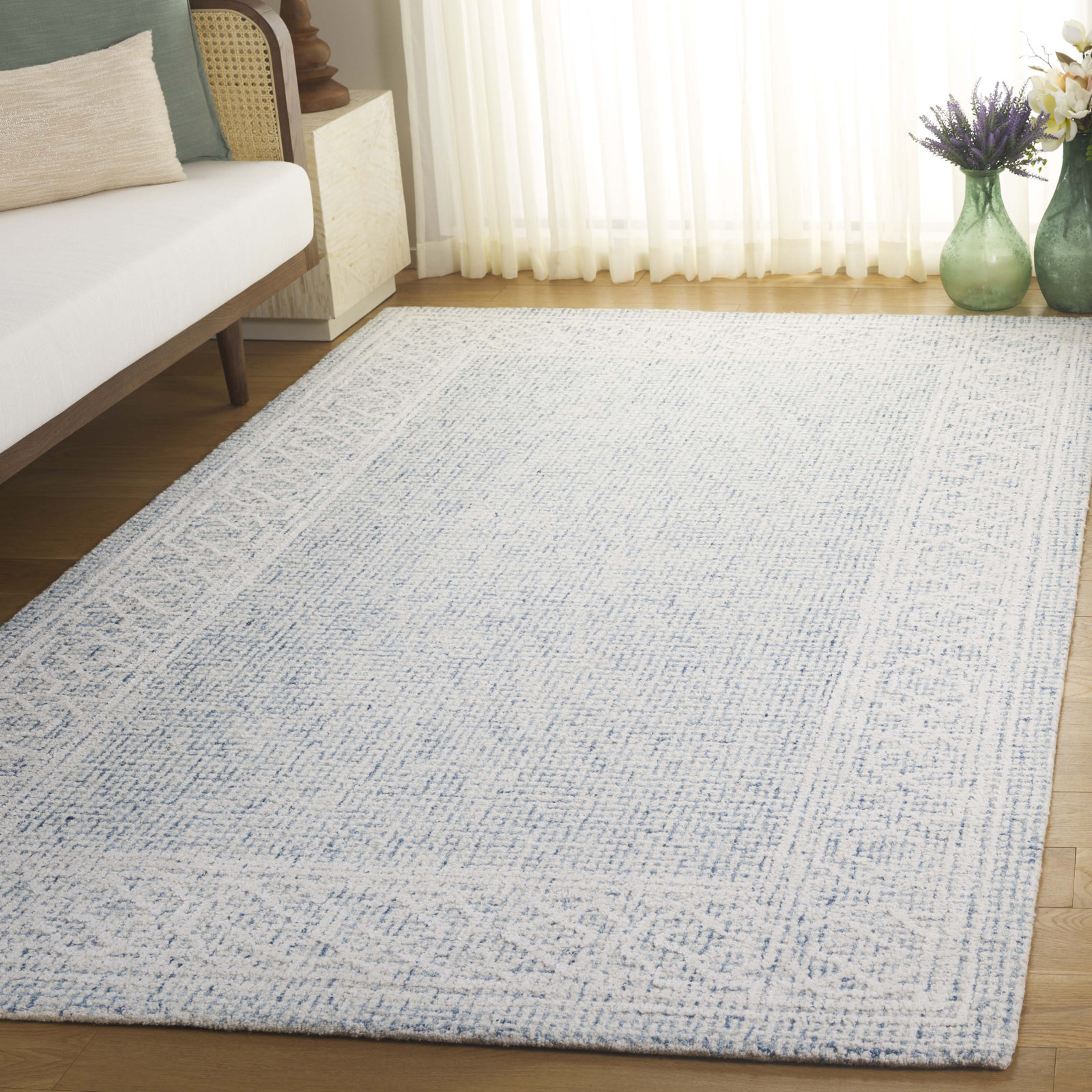 Hand-Tufted Geometric Wool Rug, Rectangle 5' x 8'