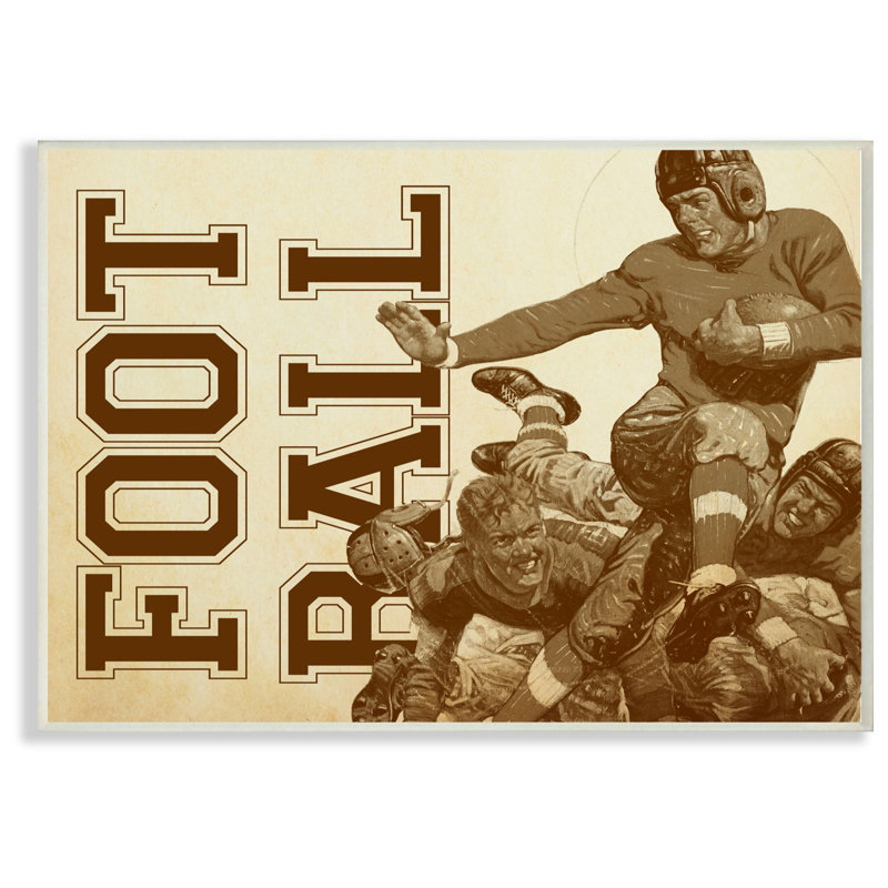 Romolo Football, sépia, sports, art, H 10 po x l 15 po, Plaque murale