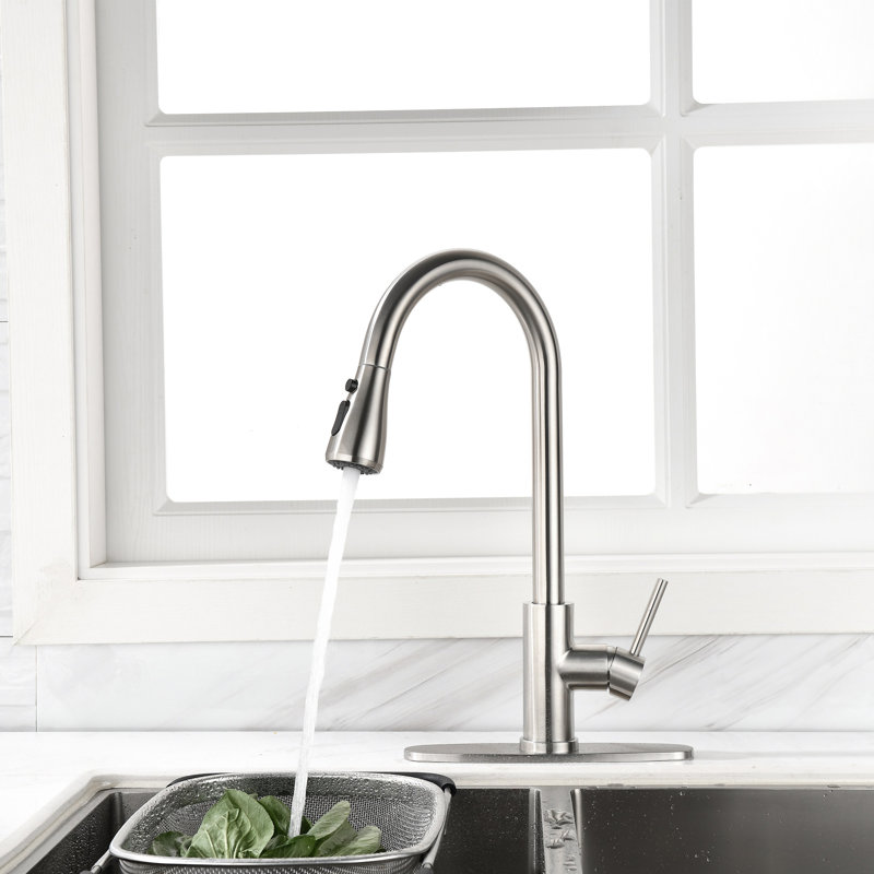 Naiyafly Pull Down Kitchen Faucet, Brushed Nickel