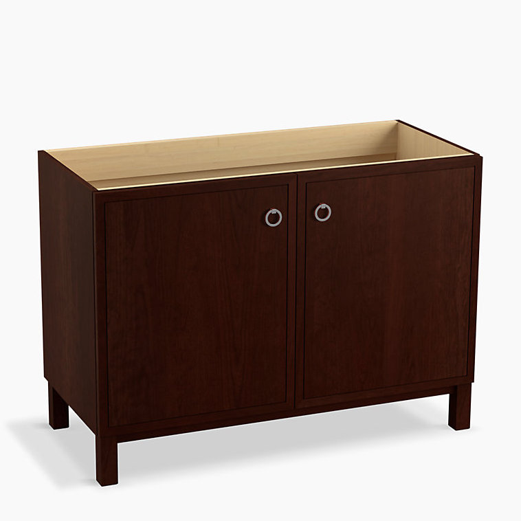 Jacquard 48" Vanity Base Only with Furniture Legs and 2 Doors, Cerise Tweed