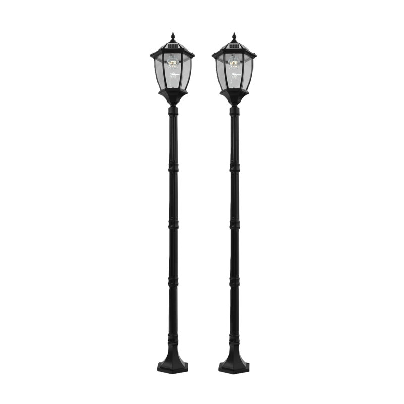 Lampadaire solaire 70 po, éclairage extérieur réglable moderne et imperméable, lampe sur pied pour patio, blanc chaud (ensemble de 2)