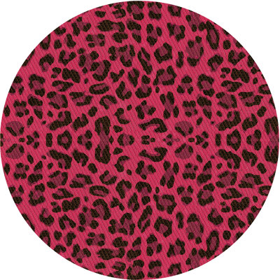 Tapis en laine rose / noir