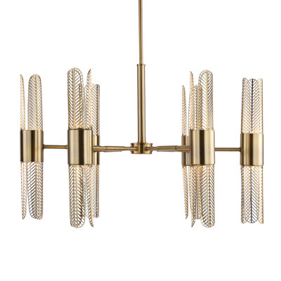 Everly Quinn Highfill 12 Light Brass Chandelier
