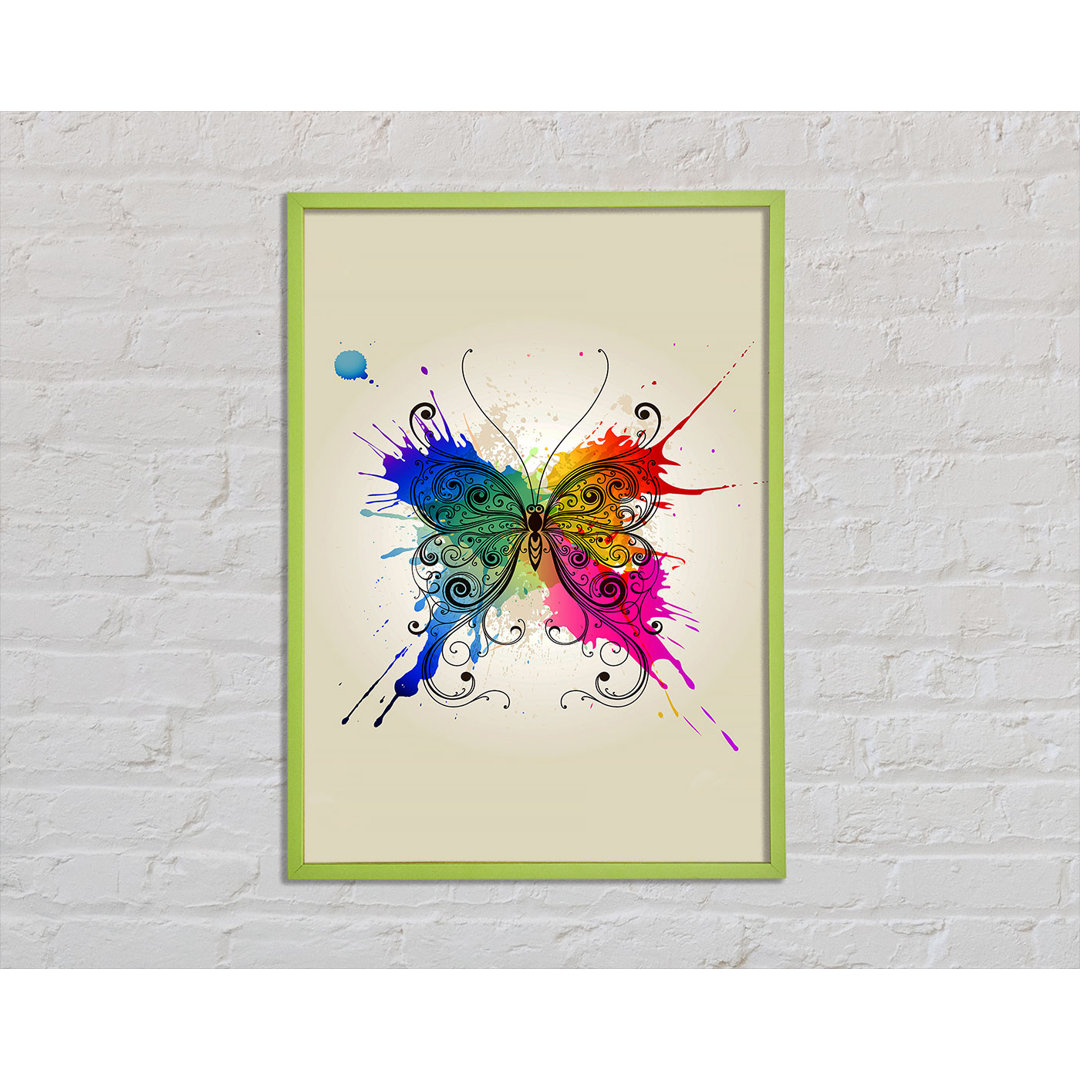 Rainbow Splash Butterfly - Einzelner Bilderrahmen Kunstdrucke