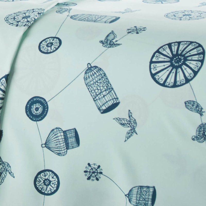 Ensemble de draps Songbird, Ensemble de draps pour lit simple TG + 1 drap-hous, Vert