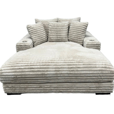 Chaise de chambre à coucher en taupe avec porte-gobelet pratique et revêtement