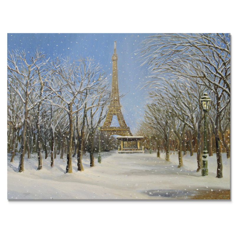 «Winter In Paris», reproduction sur toile flottante, H 8 po x l 12 po x P 1 po, Toile tendue