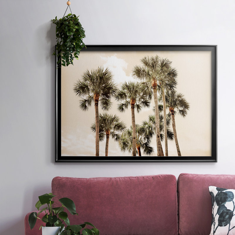 «Blush Palms», reproduction sur toile, Noir, H 14 po x l 20 po x P 1,5 po