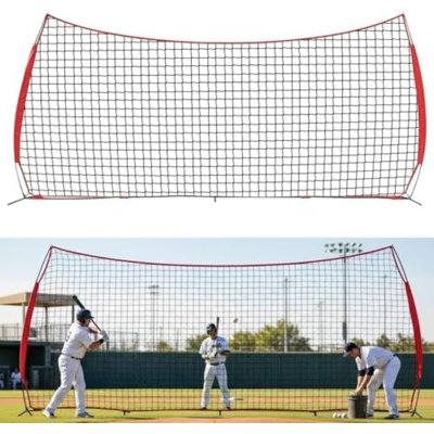 Filet de baseball 6 x 3 m (20 x 10 pi), filet de protection robuste pour le baseball, le softball, la crosse et le soccer, filet d'entraînement multisports pour une utilisation dans la cour et sur le terrain.