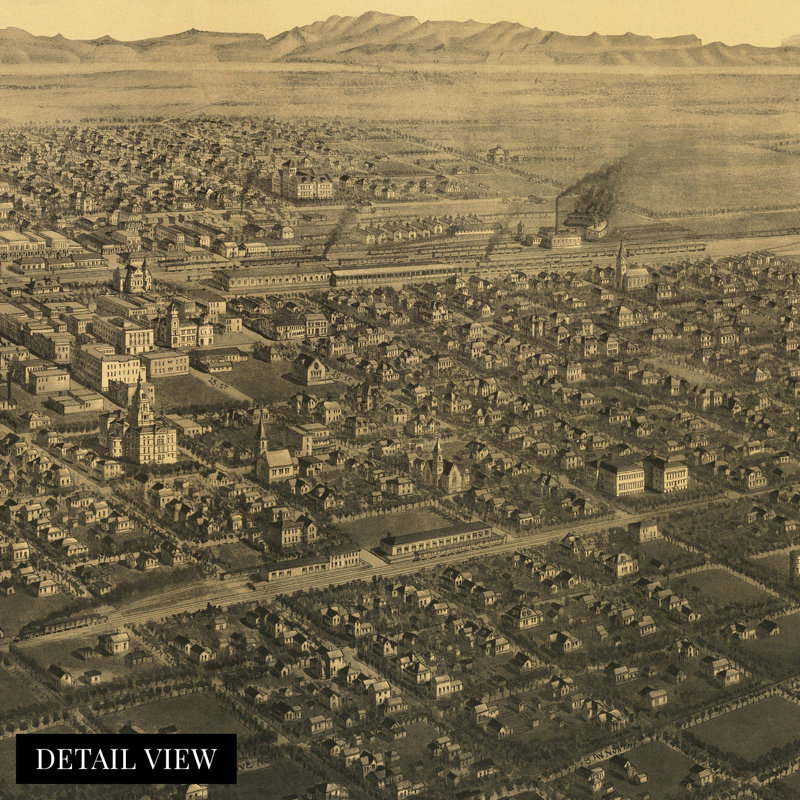 1904 Billings Montana Map, affiche sur papier, H 24 po x l 36 po x P 0,01 po