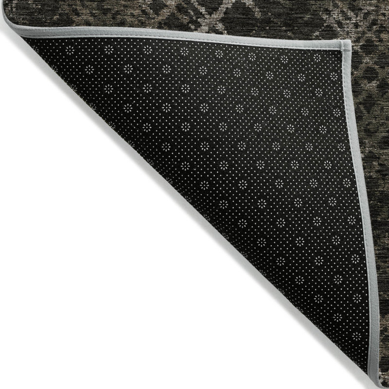 Tapis d'intérieur lavable à motif géométrique 10 pi x 14 pi brun