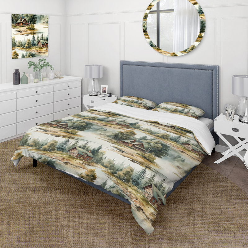 Literie Countyhome Lodge Retreat, Housse de couette simple + 1 taie décorative stan