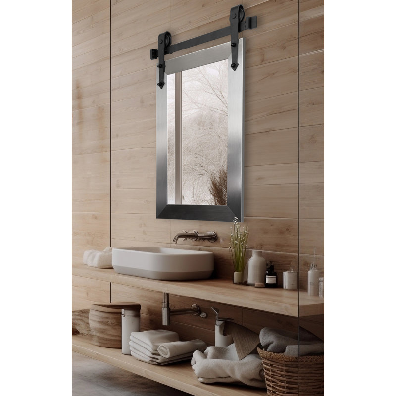 Miroir d'appoint Rayne, 32 po x 20 po, Argent