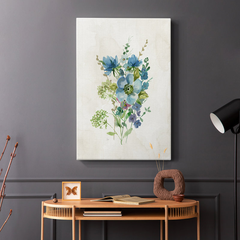 Bouquet de cavas bleus «I», H 36 po x l 24 po