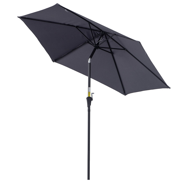 2.7cm Tilt Market Parasol, Dark Grey