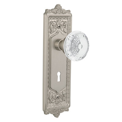 Egg & Dart Plate with Decorative Keyhole and Crystal Meadows Knob