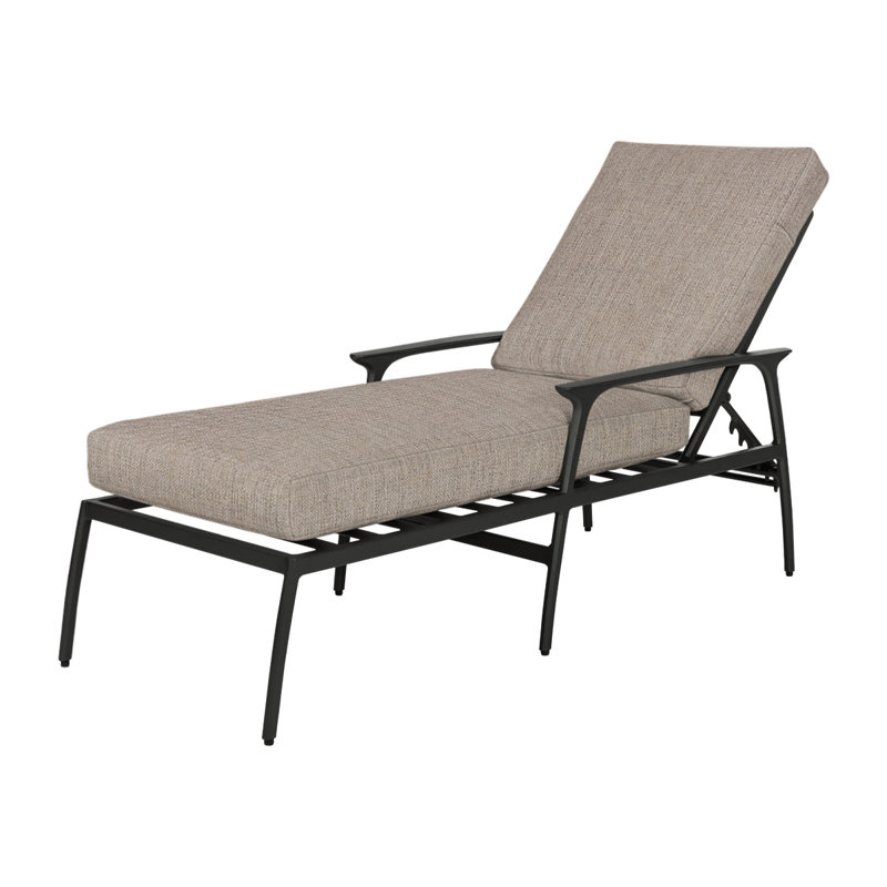 Amari Chaise Lounge Frame with Sunbrella Cushions, Cast Ash Sunbrella® Plainweave, Carbon