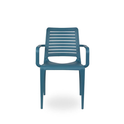 Geralde Stacking Patio Dining Armchair with Cushion