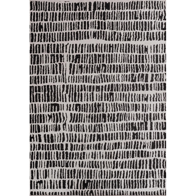 Tapis contemporain à motifs abstraits rectangulaires, Rectangle 6 pi 7 po x 8 pi 3 po