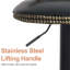 Mechra Swivel Upholstered Adjustable Height Counter Stool with Metal Frame-1183237079