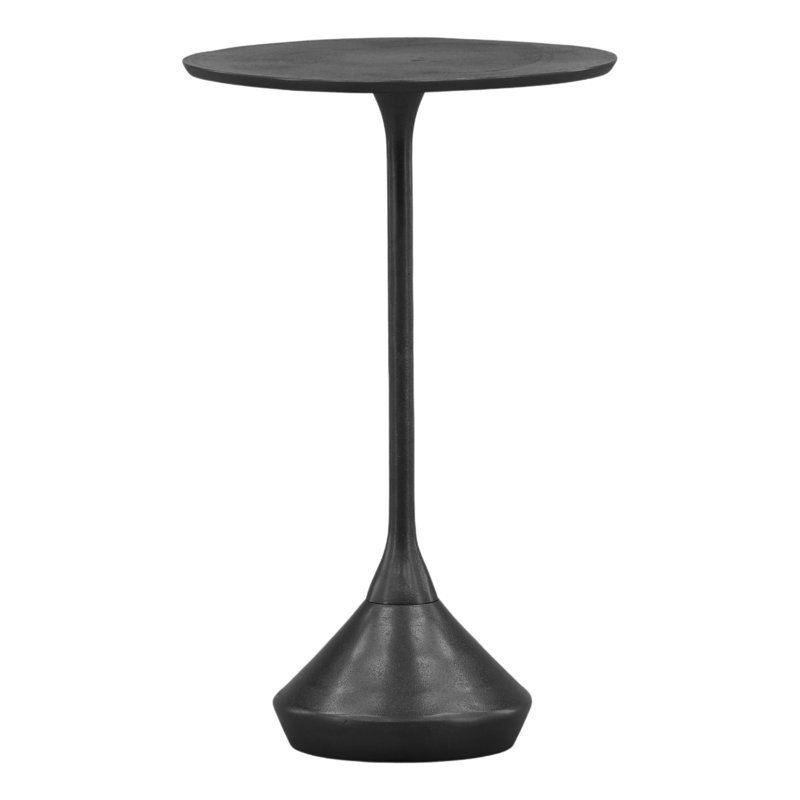 Melancthon Round Aluminum Side Table, Antique Black, 22" H x 13.75" W x 13.75" D