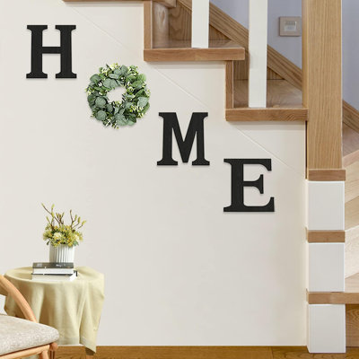 Wooden Residential Sign With Artificial Eucalyptus Wreath