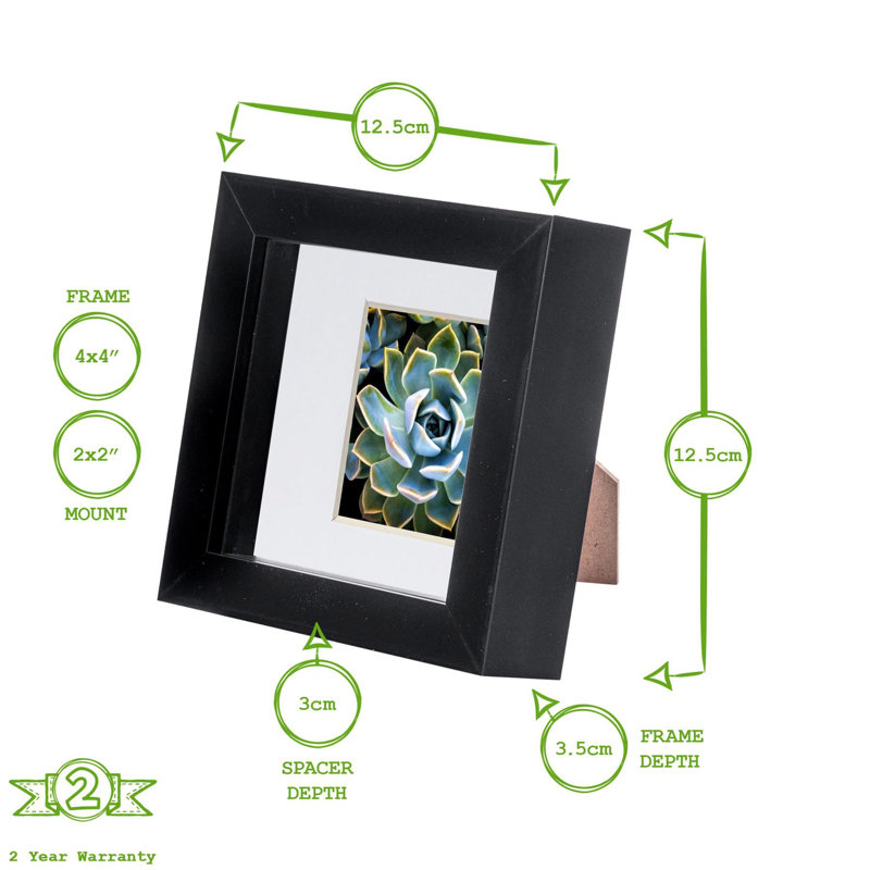 Nicola Spring - 3D Box Photo Frames, White/Ivory, 12.5cm H x 12.5cm W x 3.5cm D