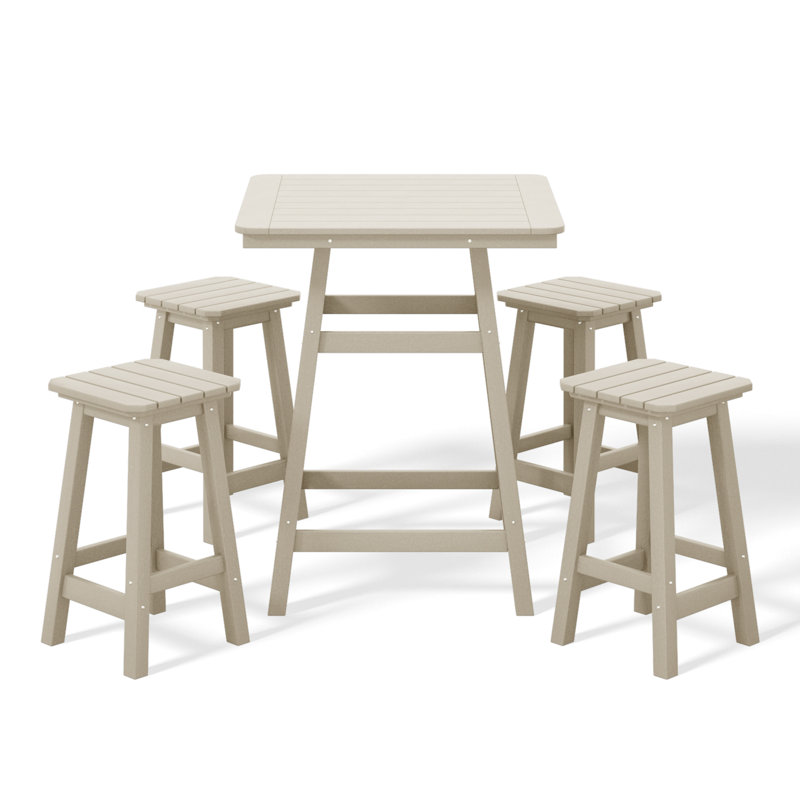 Laguna 5-Piece Square Counter Set, Tan