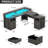 Wade Logan 59'' L-Shaped Adjustable Lift Top Desk with LED Lights & Power Outlets-843217586