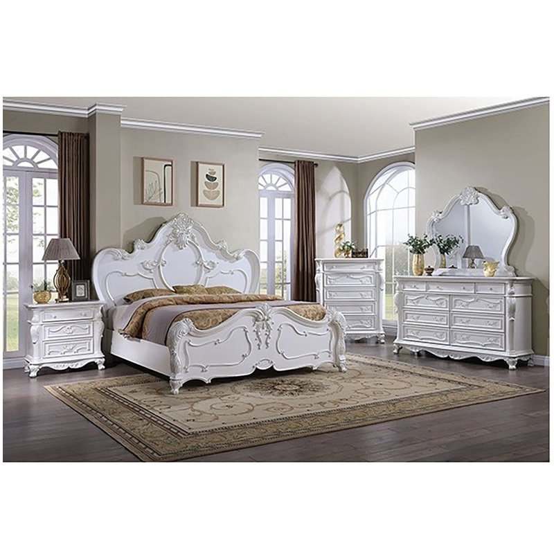 Granntam Camelback Bed, Queen, White
